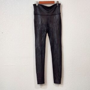 SPANX Black Faux Leather Leggings Sz M